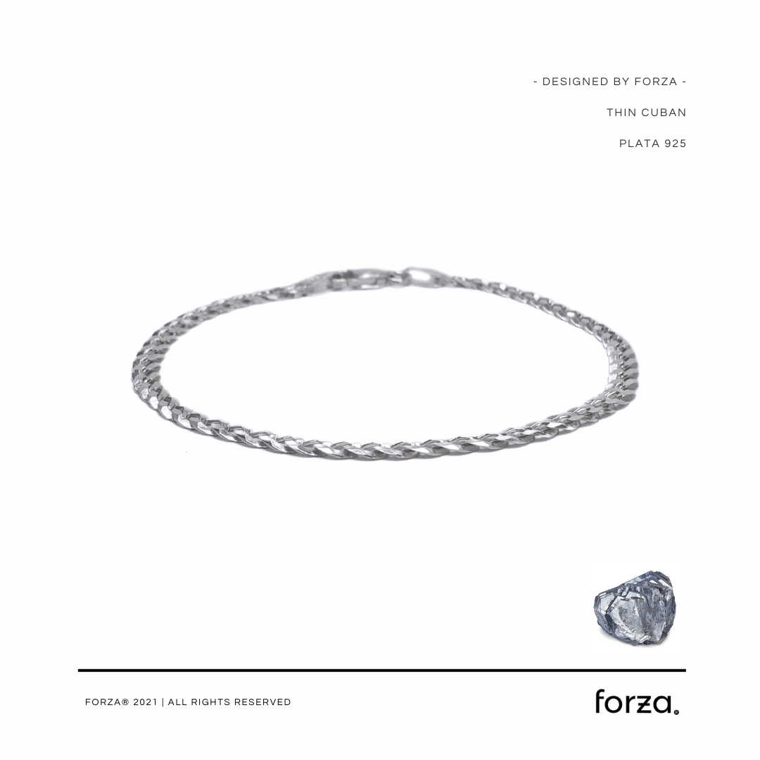 Manilla Forza Thin Cuban en plata 925